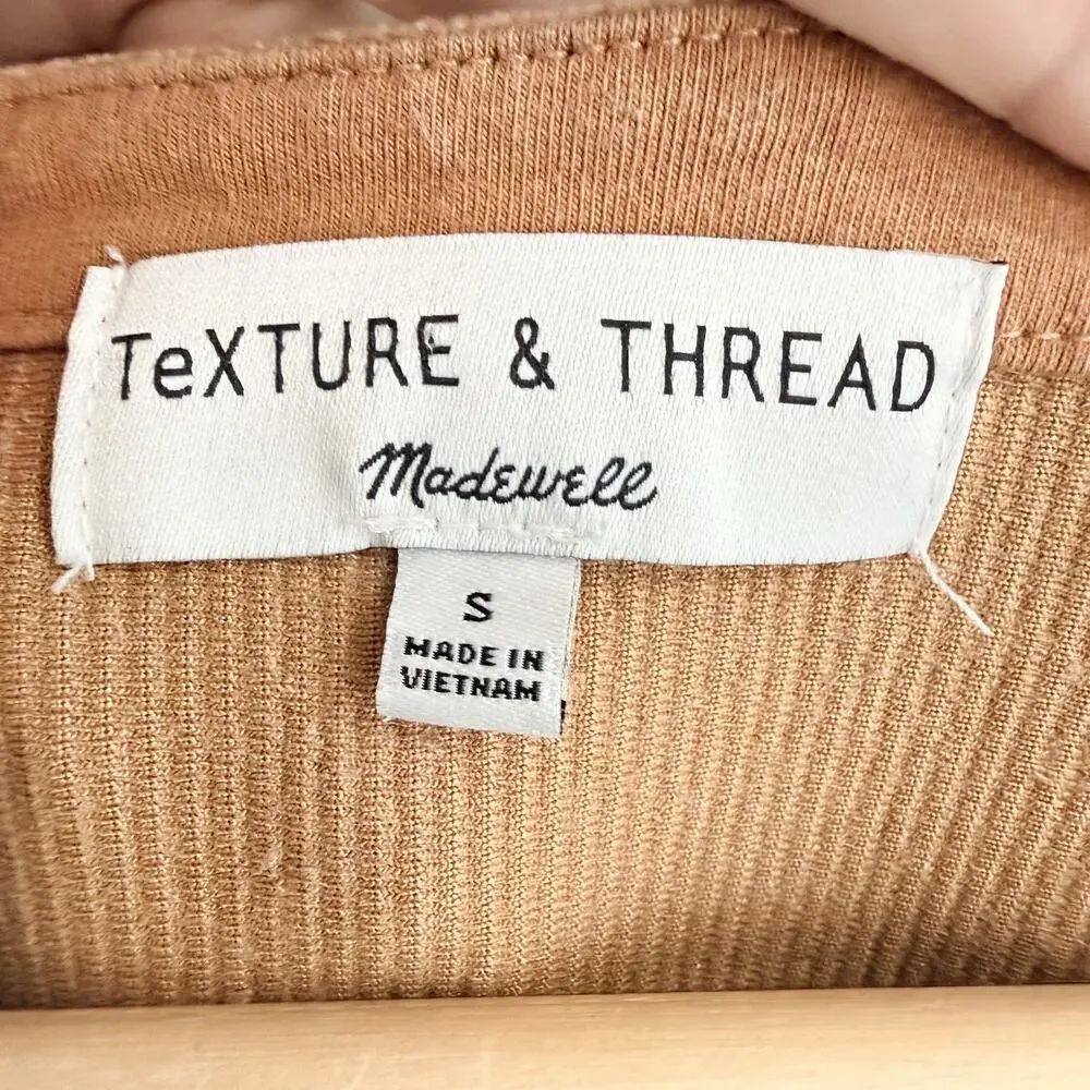Madewell Texture & Thread Corduroy Swing Top Brown Size S O06 - Picture 3 of 5